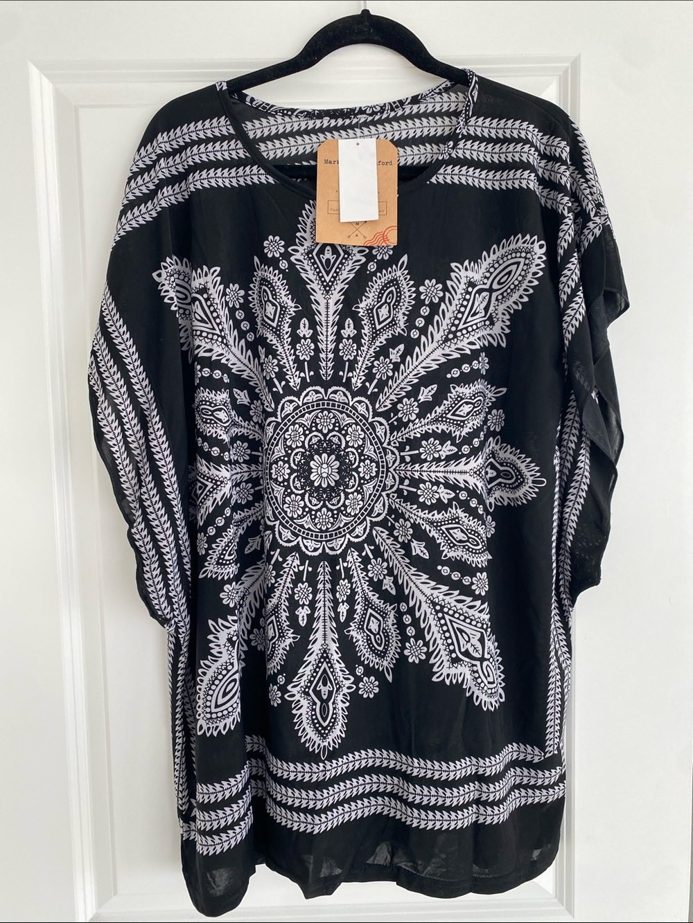 Women’s Black & White Swim Coverup